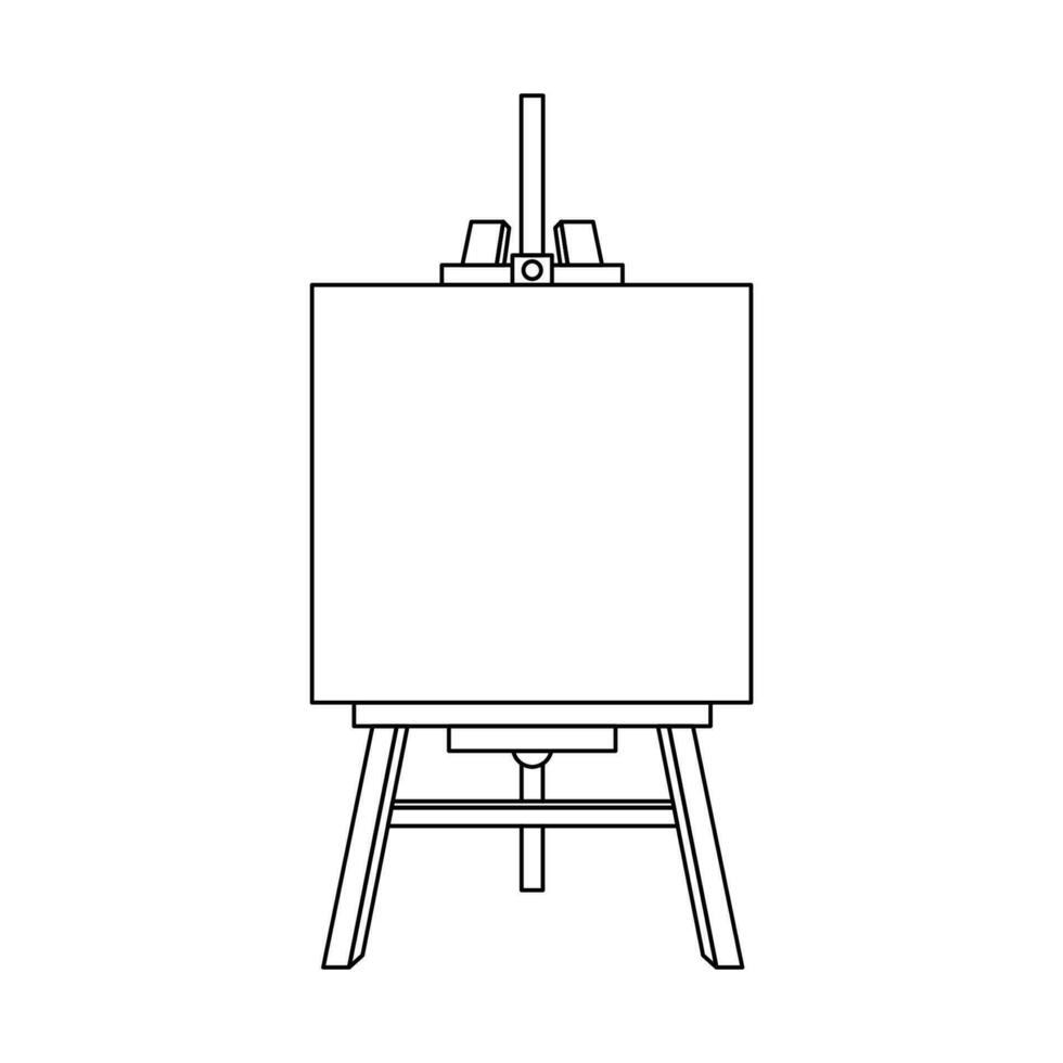 Black and white blank canvas on easel realistic Vector Image