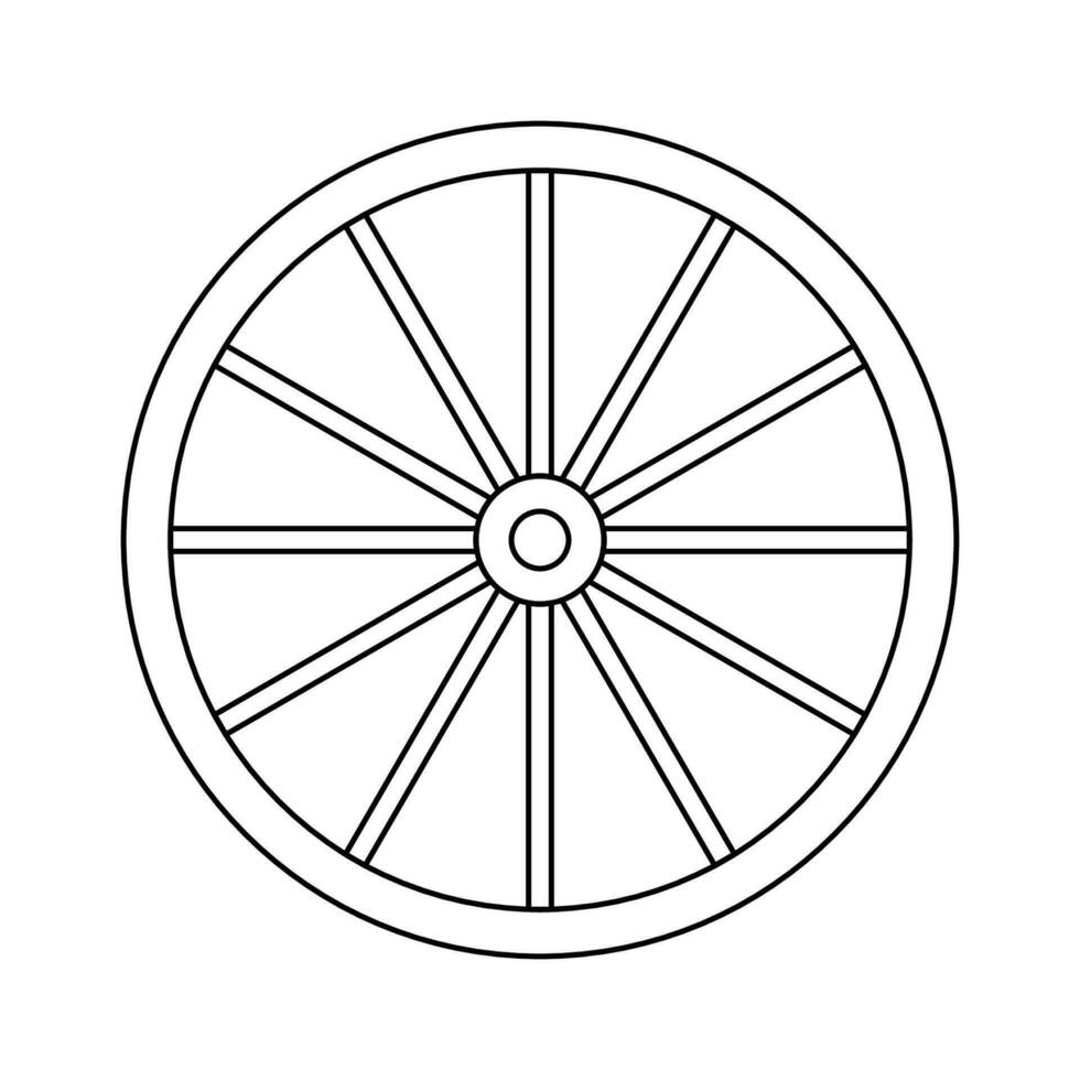 Wood Tire Outline Icon Illustration on White Background vector