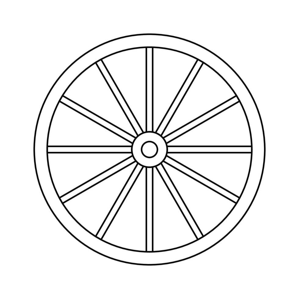 Wood Tire Outline Icon Illustration on White Background vector