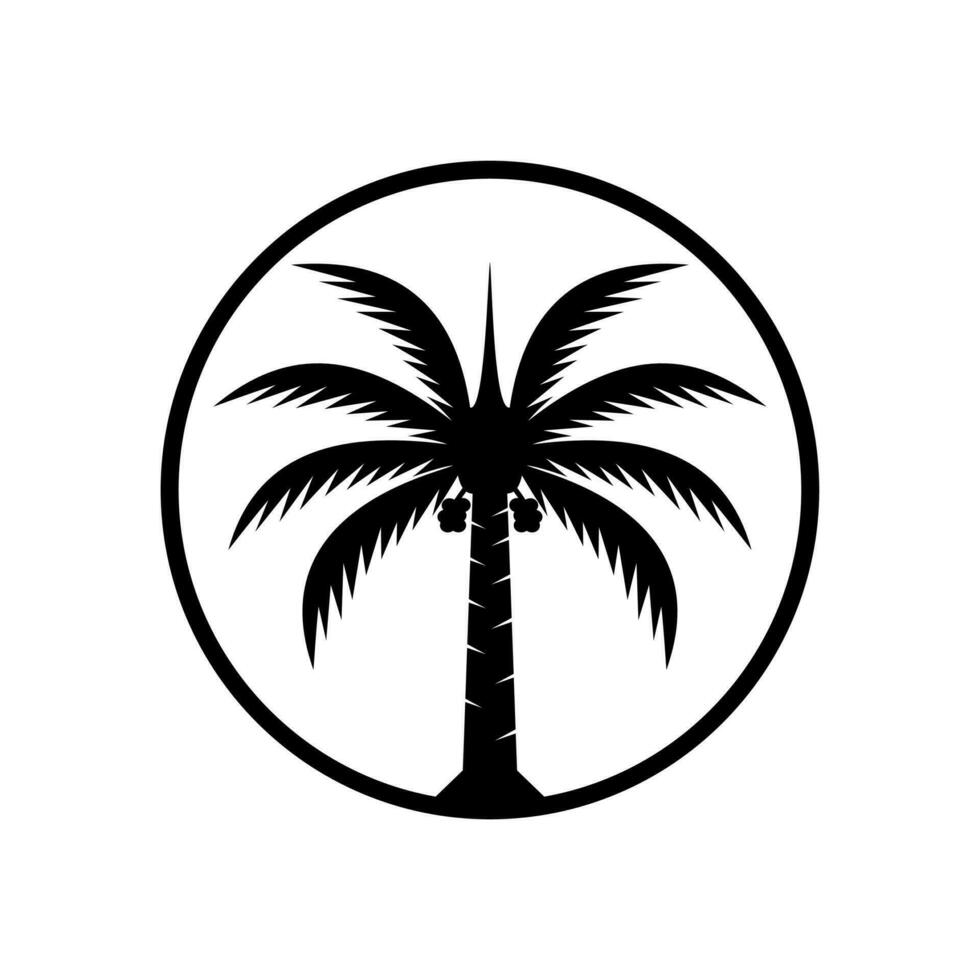 date palm vector logo template