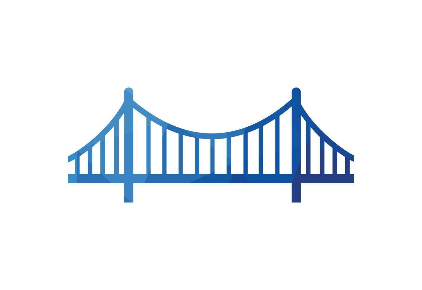 Low Poly and Creative abstract Bridge logo design, Vector design template