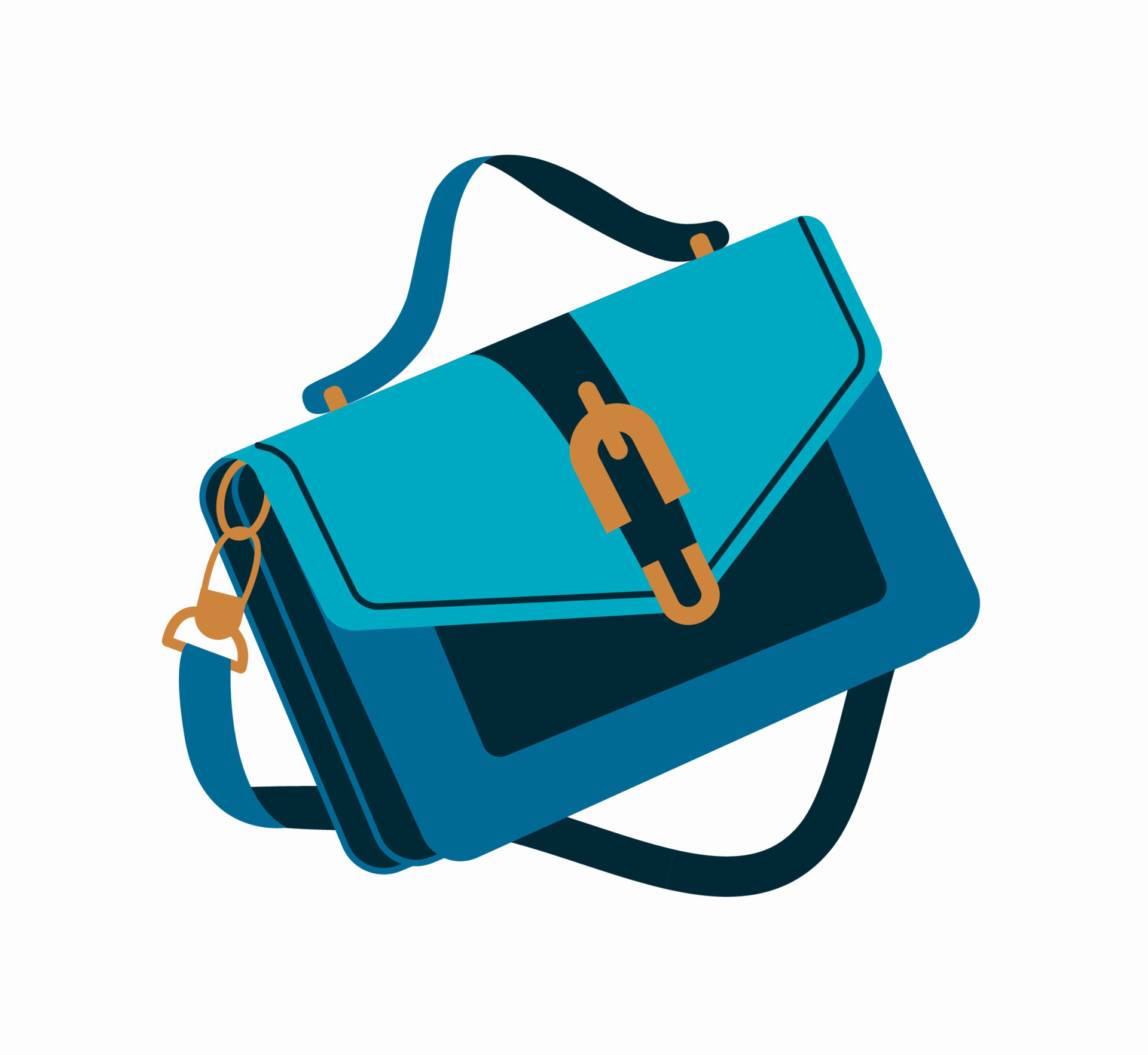 Fashionable women's leather bag with strap in modern trendy style