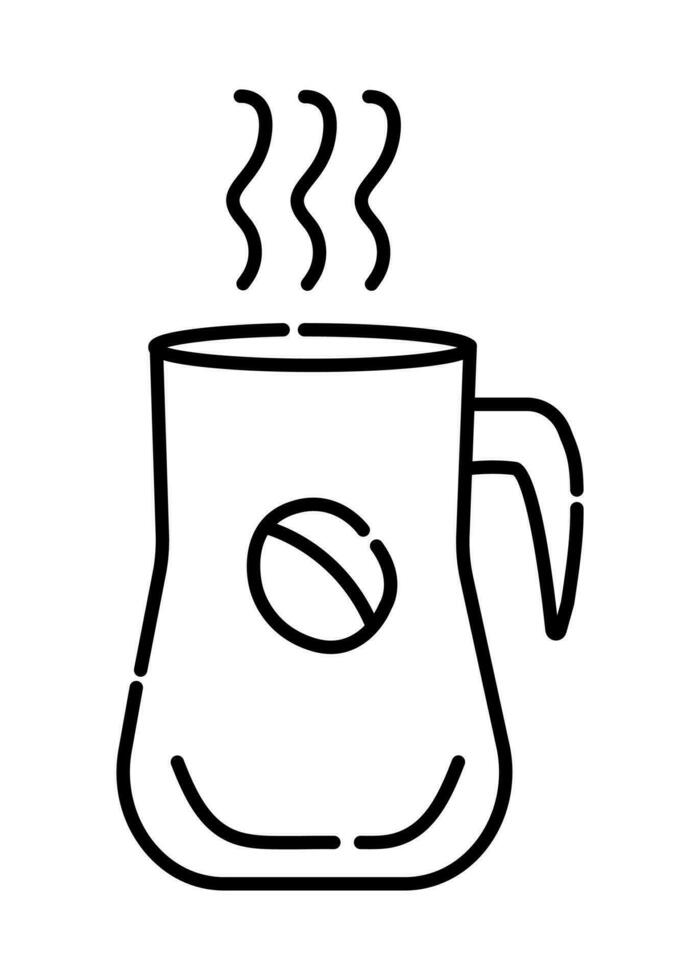 Coffee maker black and white vector line icon