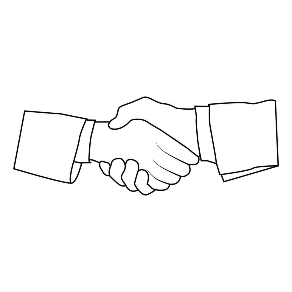 Handshake Vector Line art, Line art vector illustration