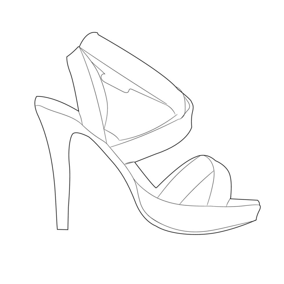 Ladies Shoes Line art vector