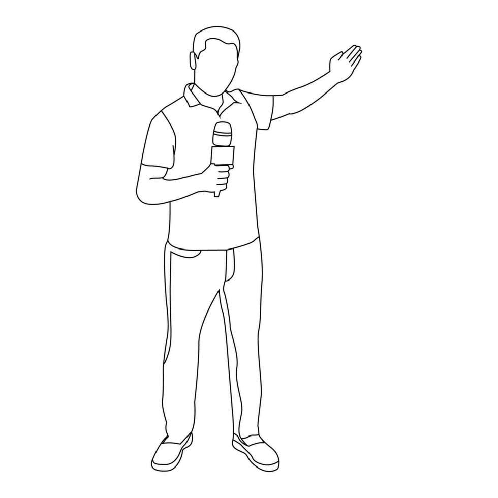 Male Journalist Line art vector