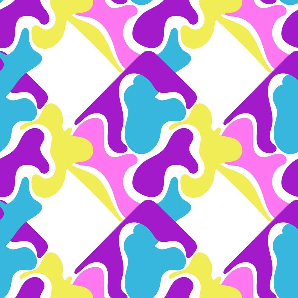 90s Colorful Abstract Seamless Pattern vector