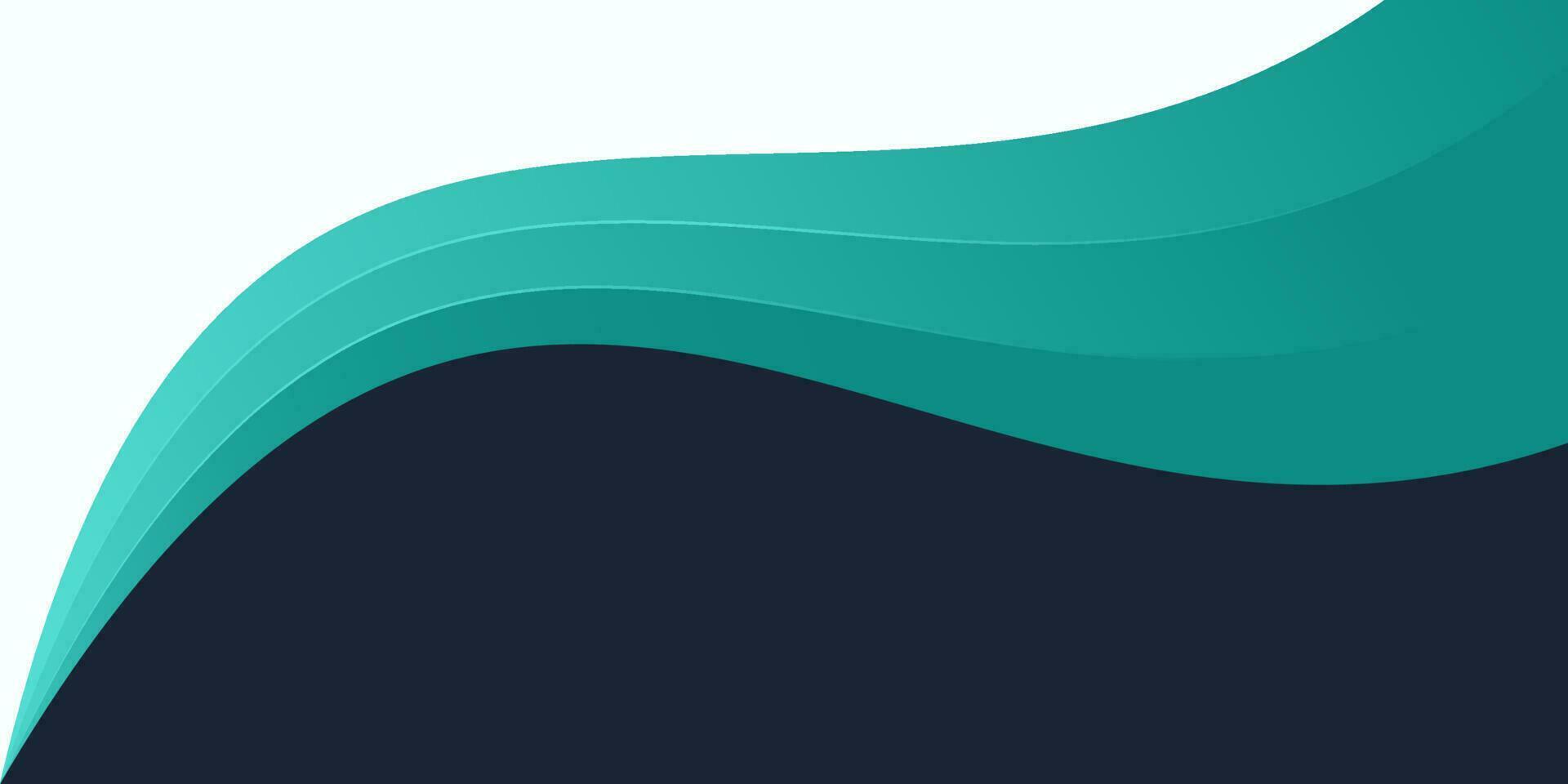 Simple background with gradient wave navy and green vector