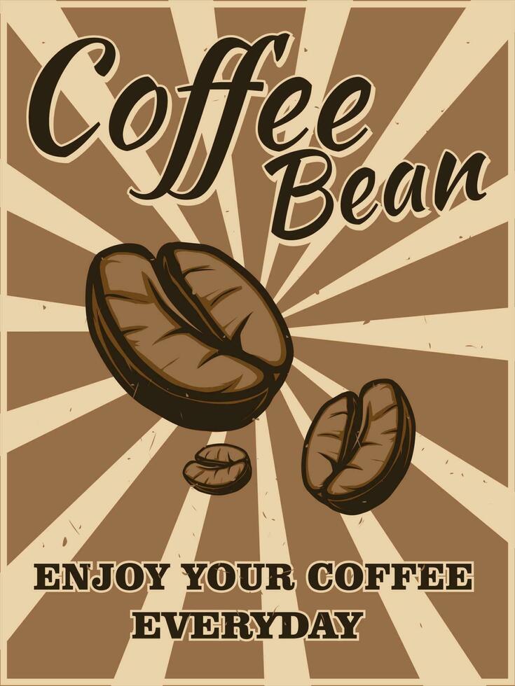 coffee bean poster design for print vector