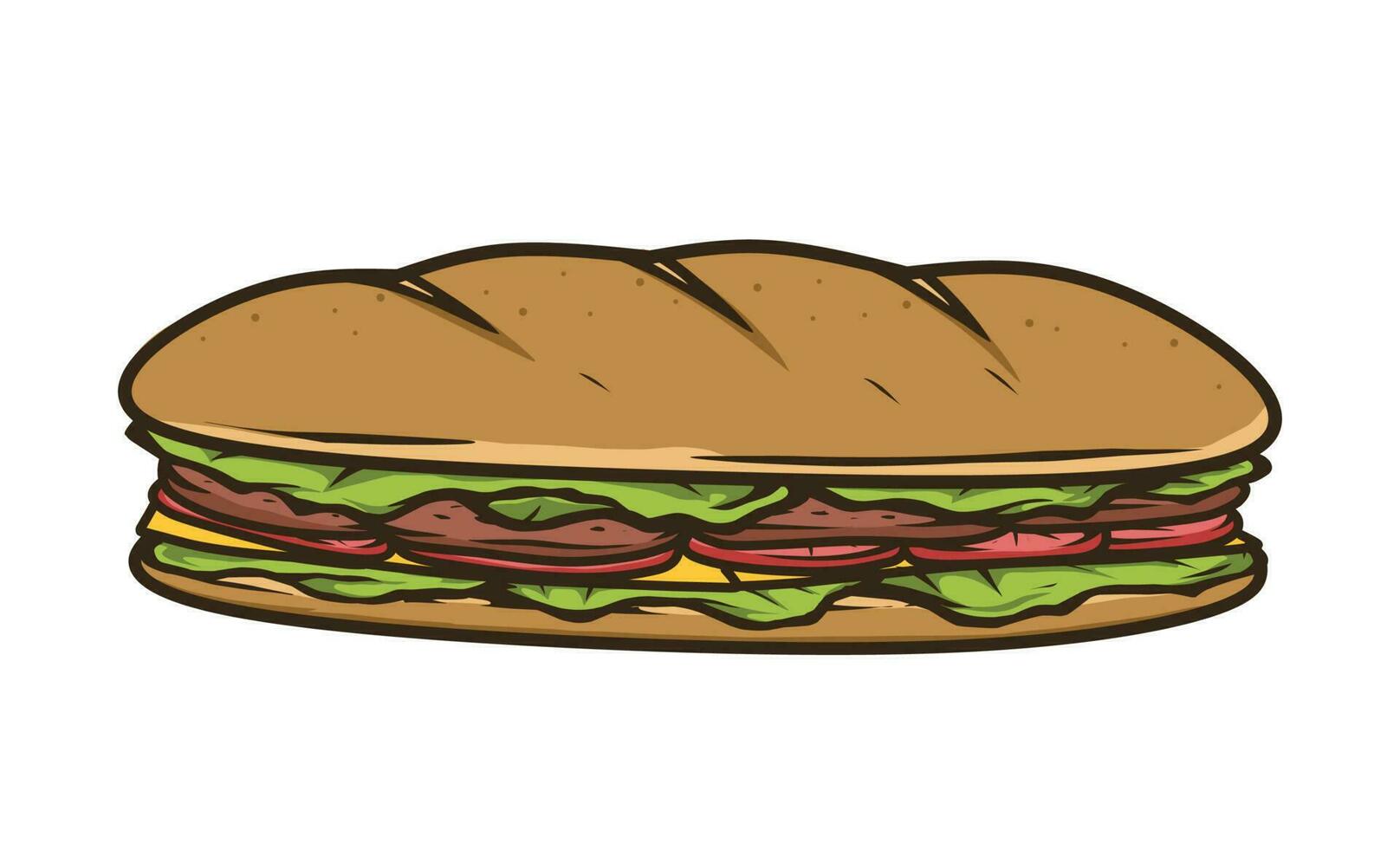 sandwich with cheese and beef vector