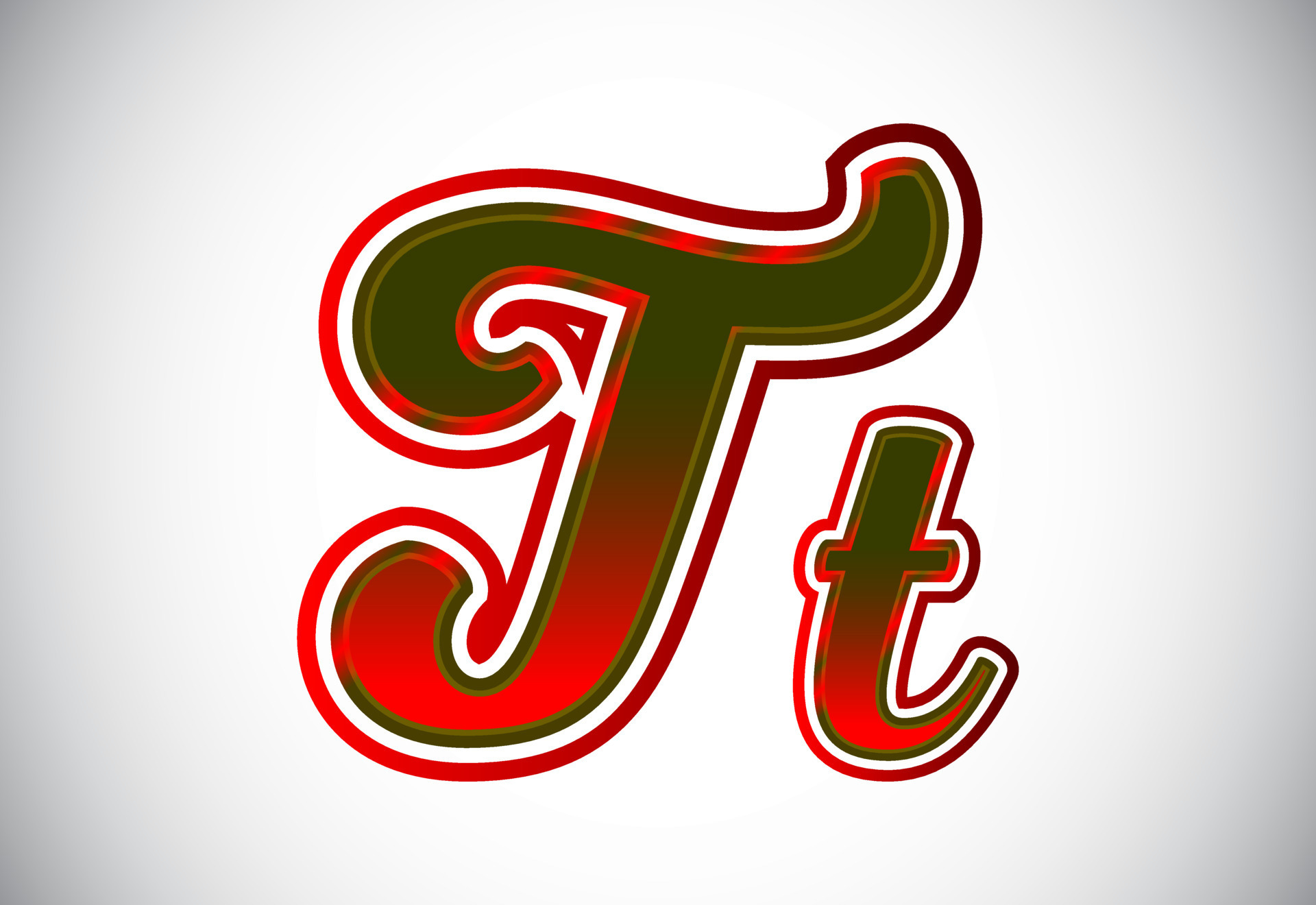English upper and lower case letter t graphic alphabet symbol for