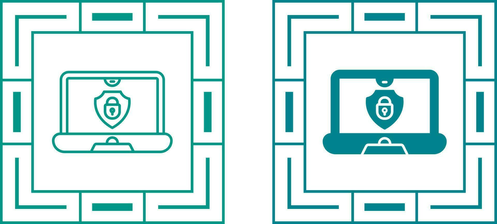 Laptop Security Vector Icon