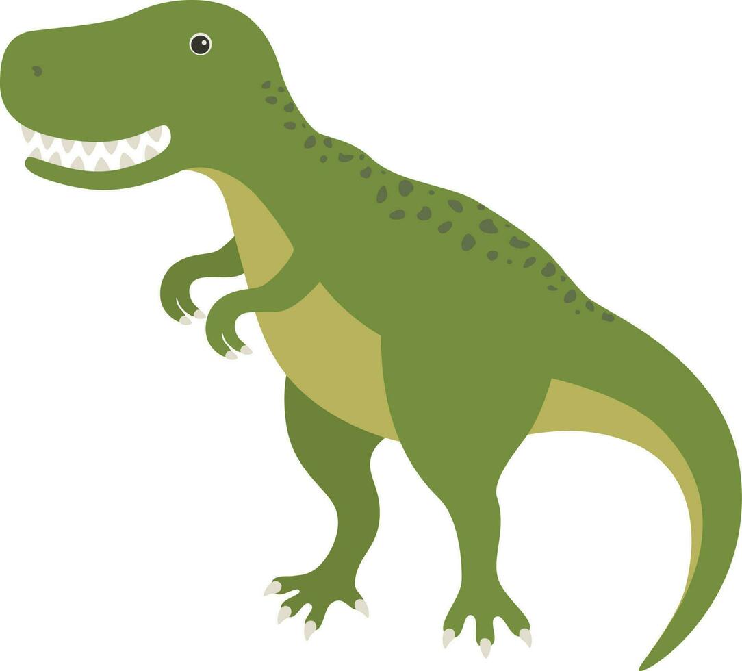 Vector Stylized cute monoline dinosaur Turannosaurus isolated on