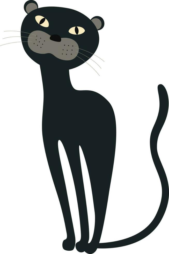 Panther sitting cartoon illustration vector