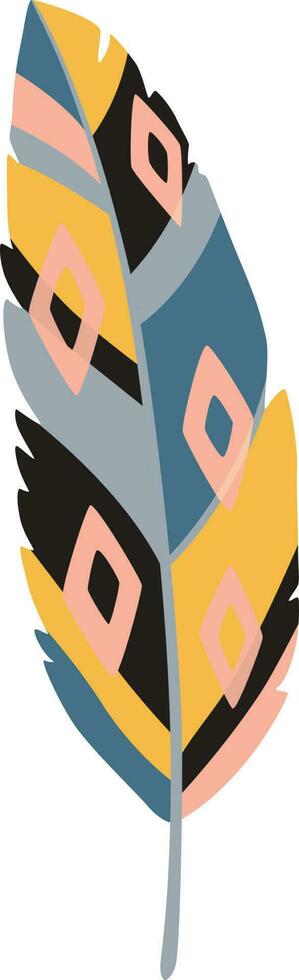 Colorful detailed bird feather vector