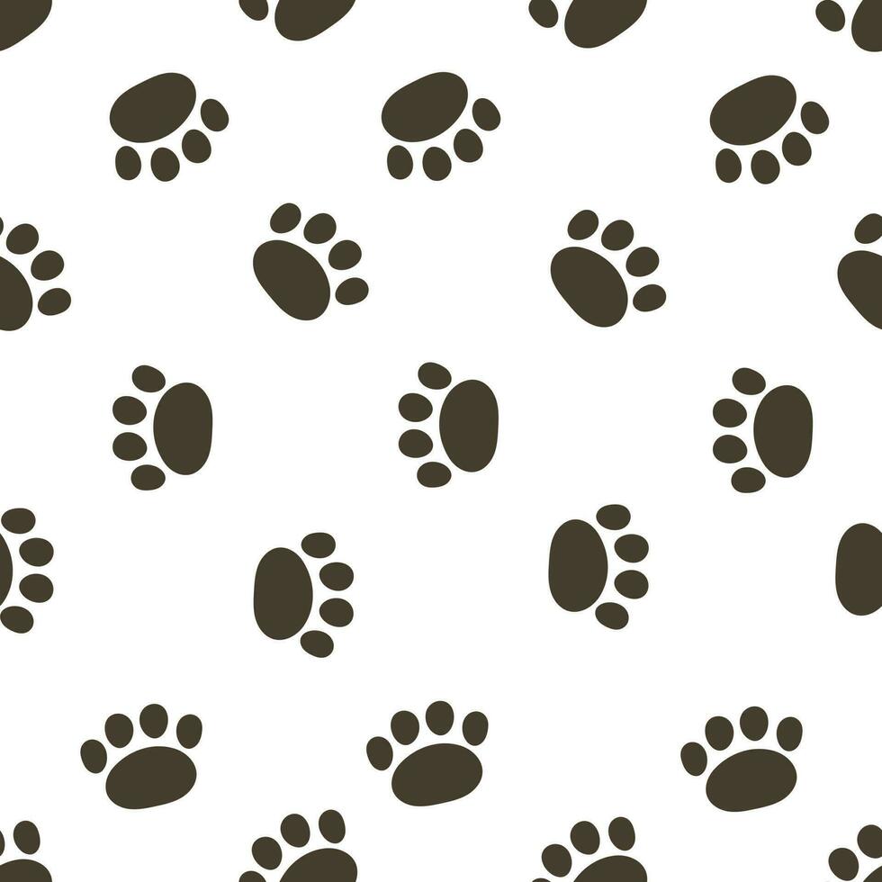 Seamless pattern with cartoon footprint. colorful vector for kids. Animals. hand drawing, flat style. baby design for fabric, print, textile, wrapper