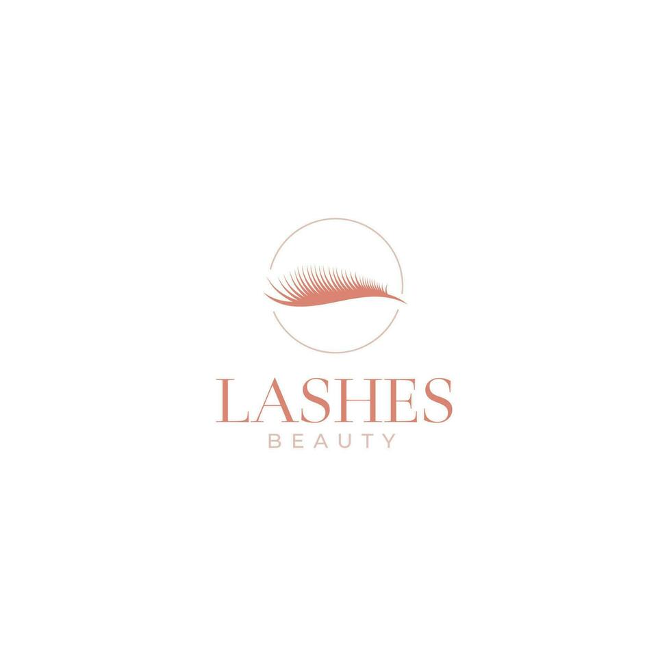 Creative eye lashes logo design illustration idea vector