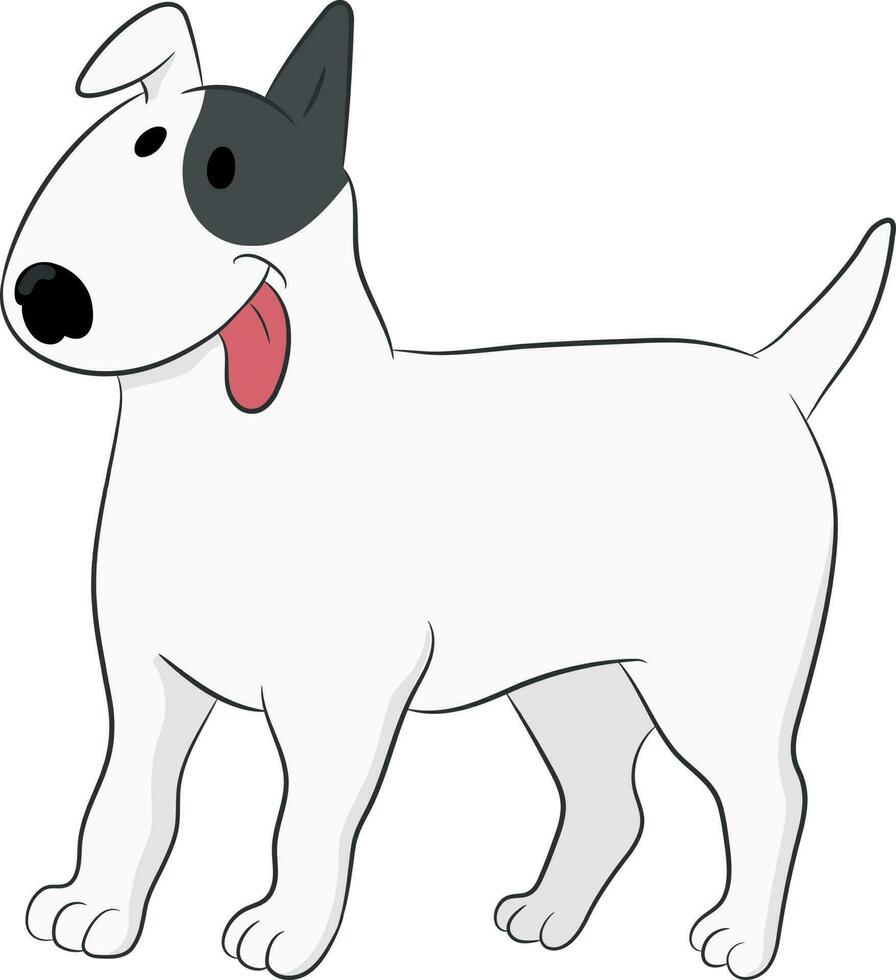 linda toro terrier perro llamado chispeante es en pie aislado en blanco antecedentes. mano dibujado vector Arte