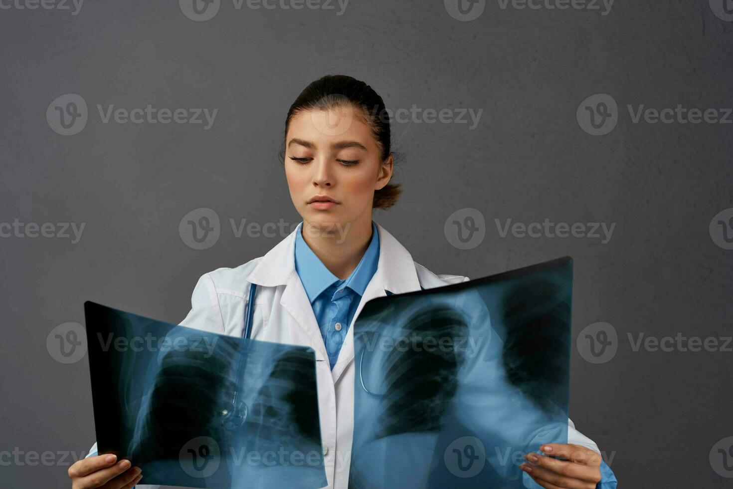 radiologist in a dressing gown examination hospital x-rays photo