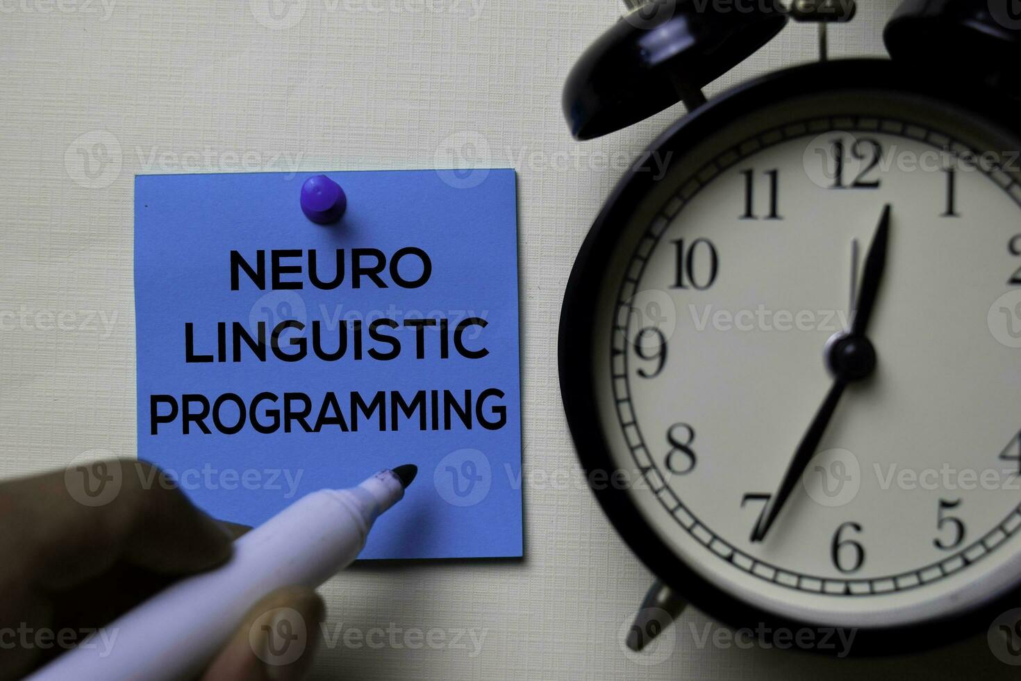 Neuro Linguistic Programming - NLP text on sticky notes isolated on office desk photo