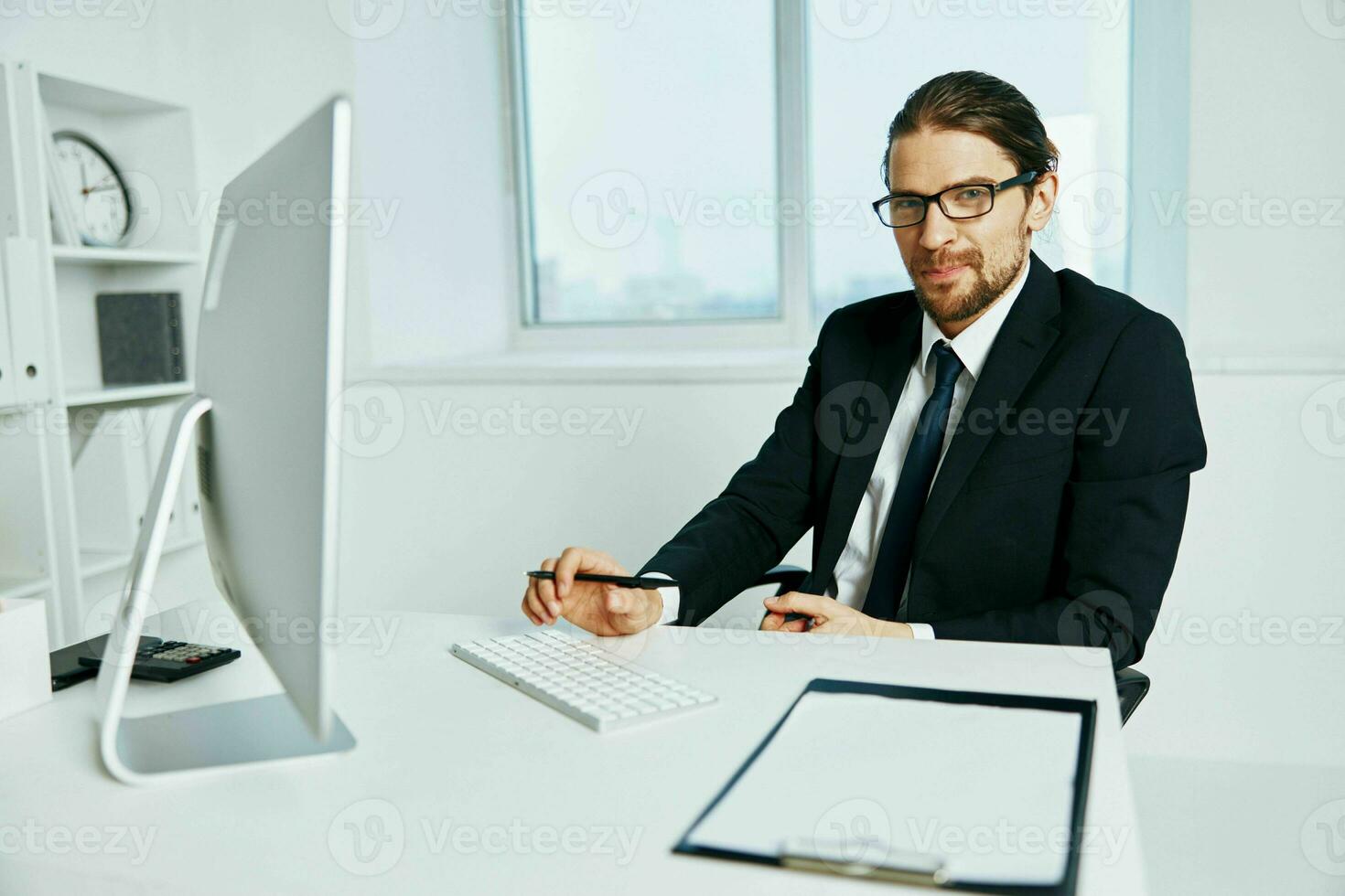 businessman documents in hand communication by phone Lifestyle photo