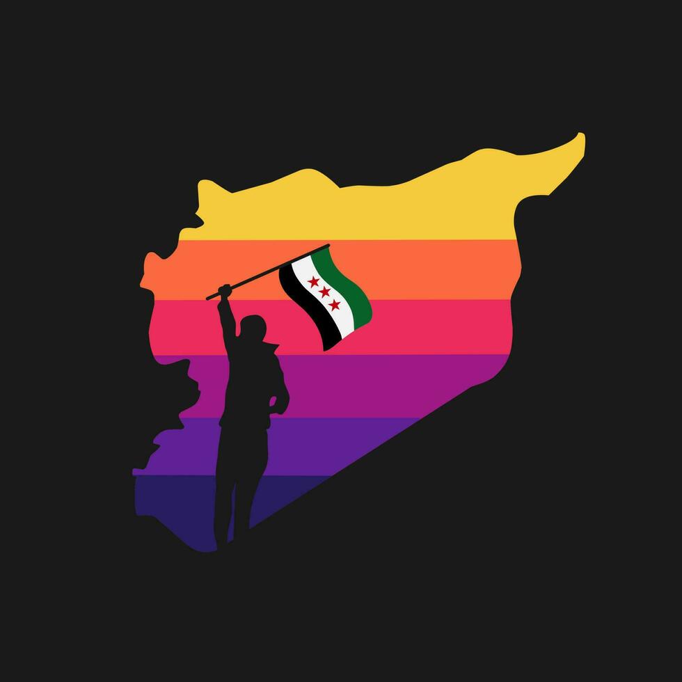ilustración vector de Siria mapa en puesta de sol Perfecto para imprimir, etc.