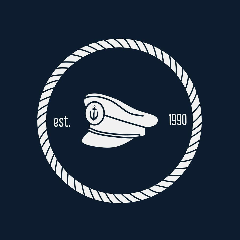 illustration vector of captain hat and rope perfect for sailor symbol