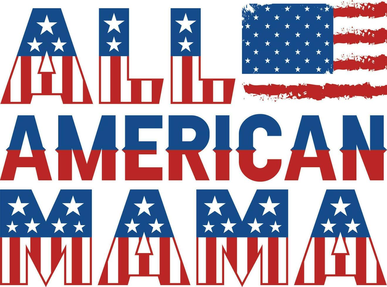 All American Mama T-shirt Design vector