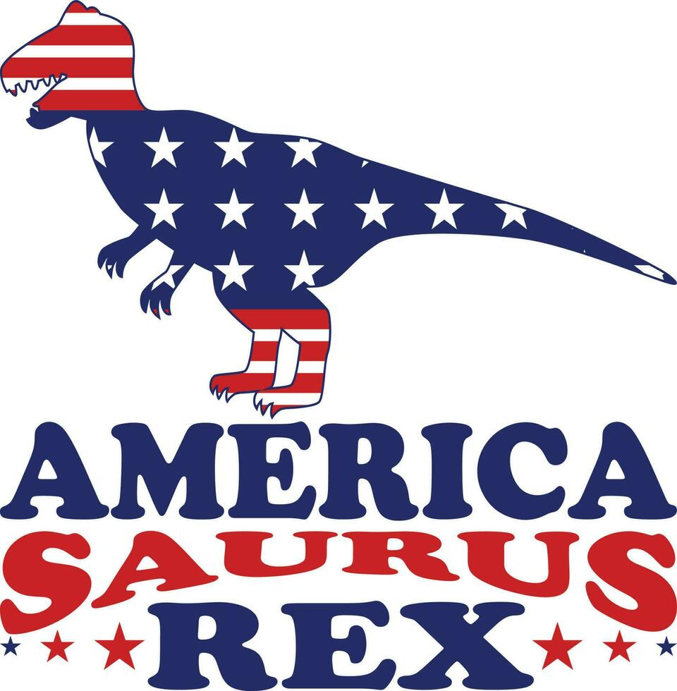 America Saurus Rex T-shirt Design vector