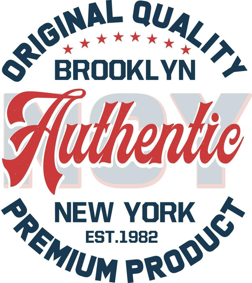 original calidad brooklyn auténtico nuevo York mil novecientos ochenta y dos prima producto camiseta diseño vector