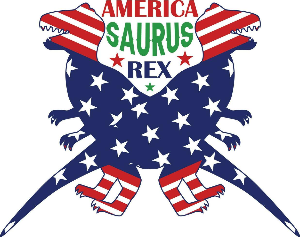 America Saurus Rex T-shirt Design vector