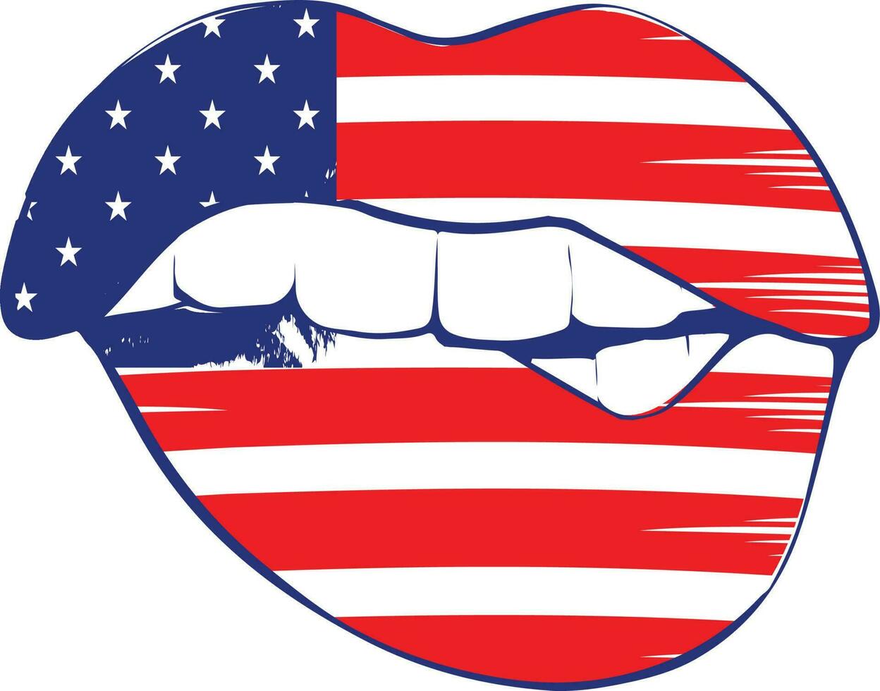 4th of July Lip Vector Illustration