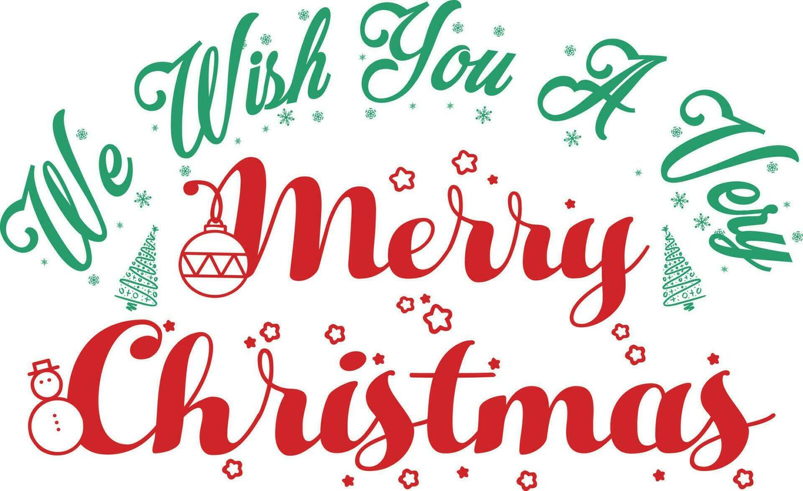 We Wish You a Very Merry Christmas T-shirt Design vector