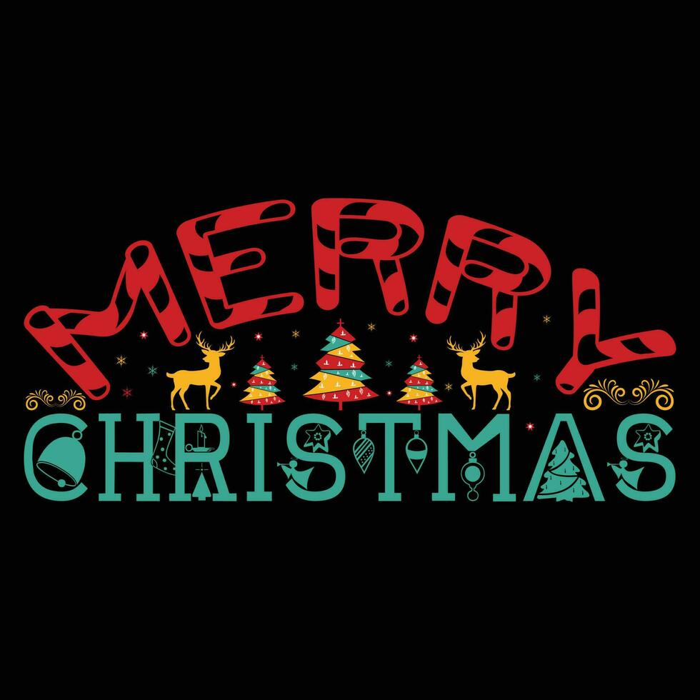 Merry Christmas T-shirt Design vector