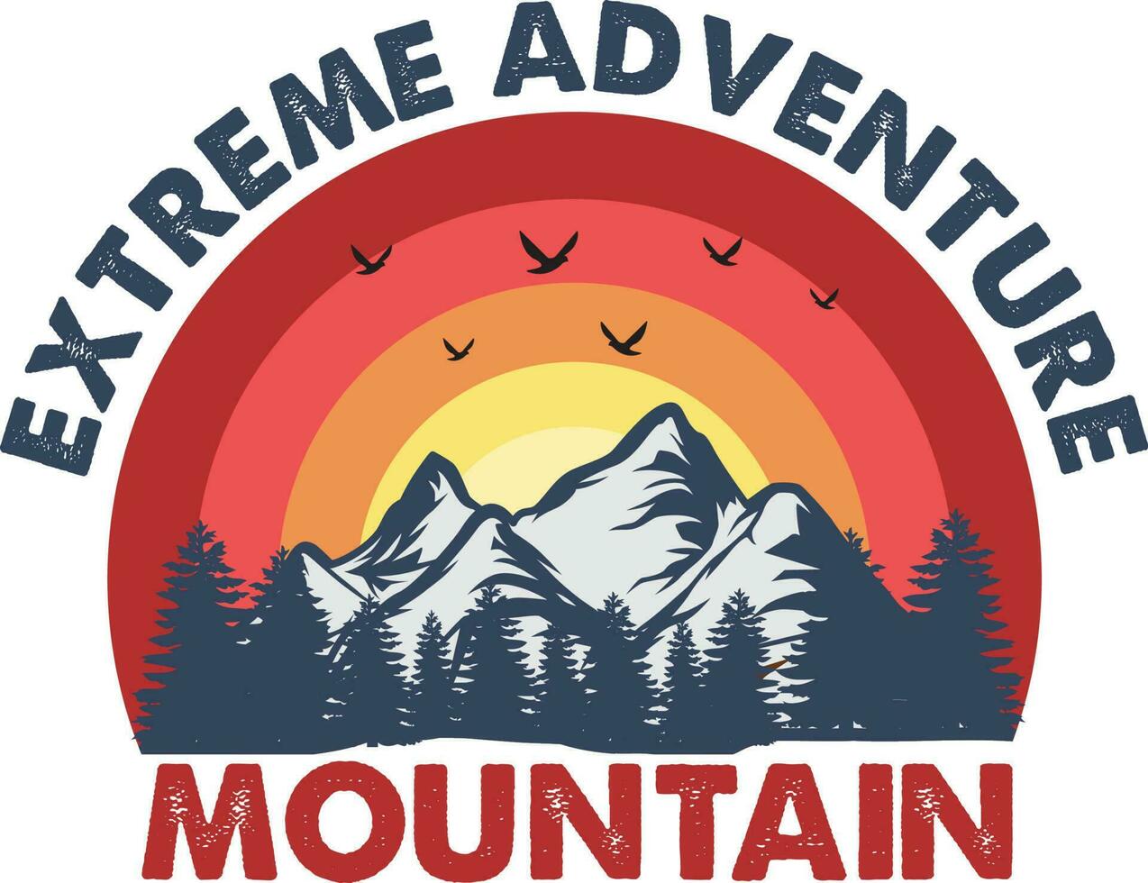 Extreme Adventure Mountain T-shirt Design vector