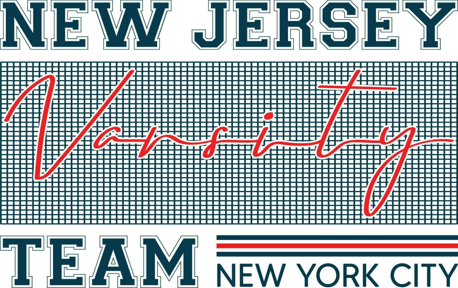 New Jersey Varsity Team New York City T-shirt Design vector