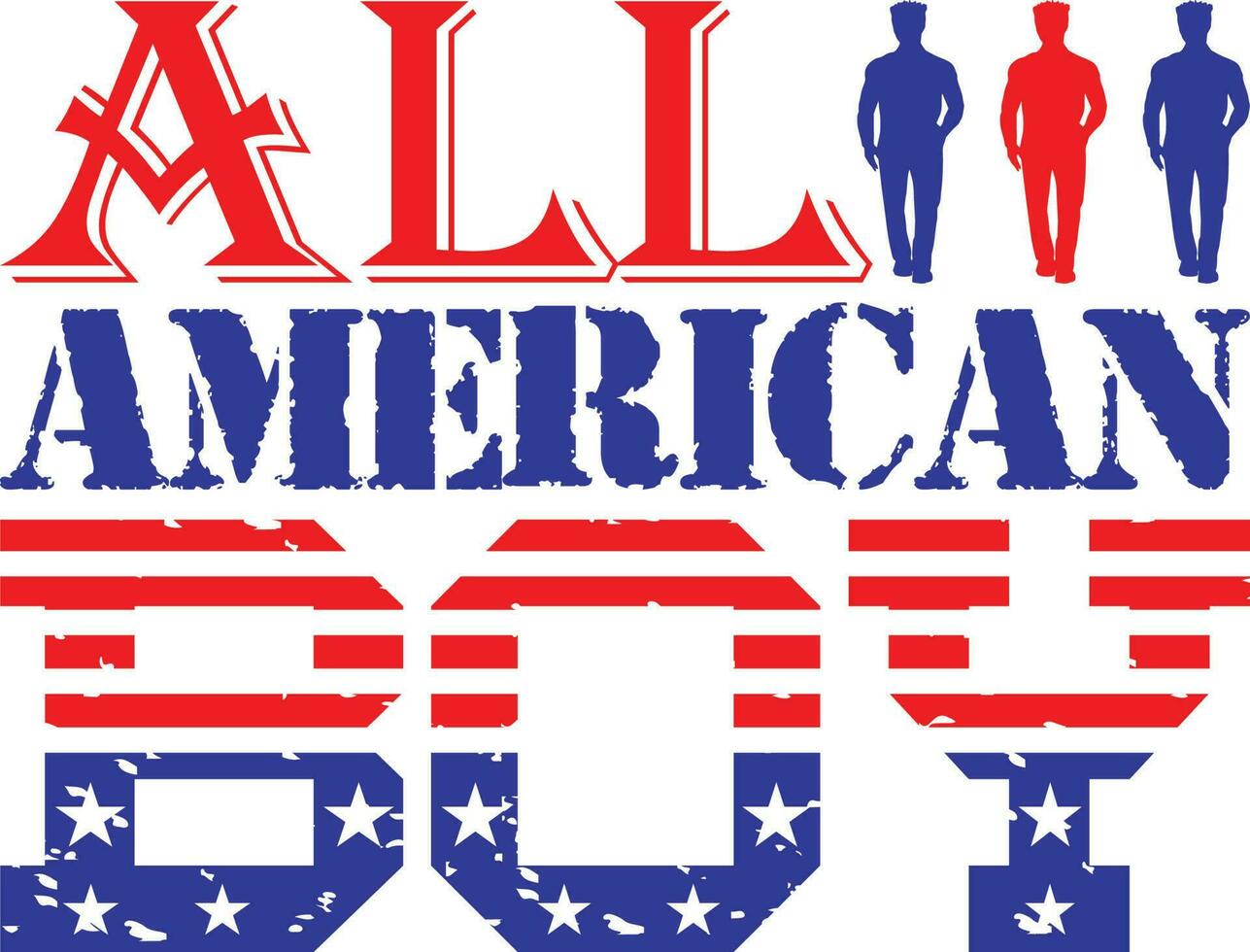 All American Boy T-shirt Design vector