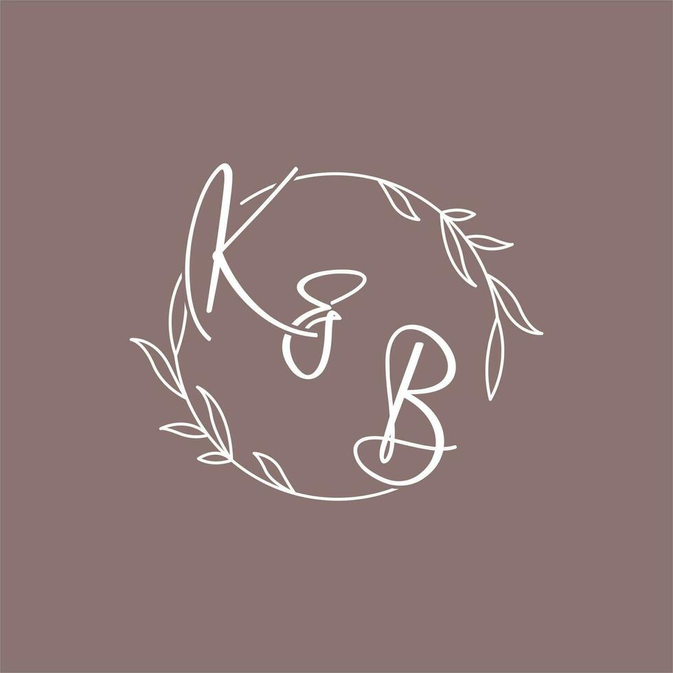 KB wedding initials monogram logo ideas vector