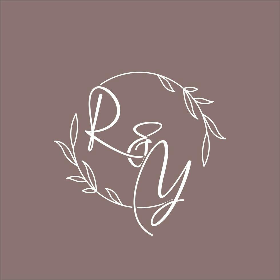 ry Boda iniciales monograma logo ideas vector