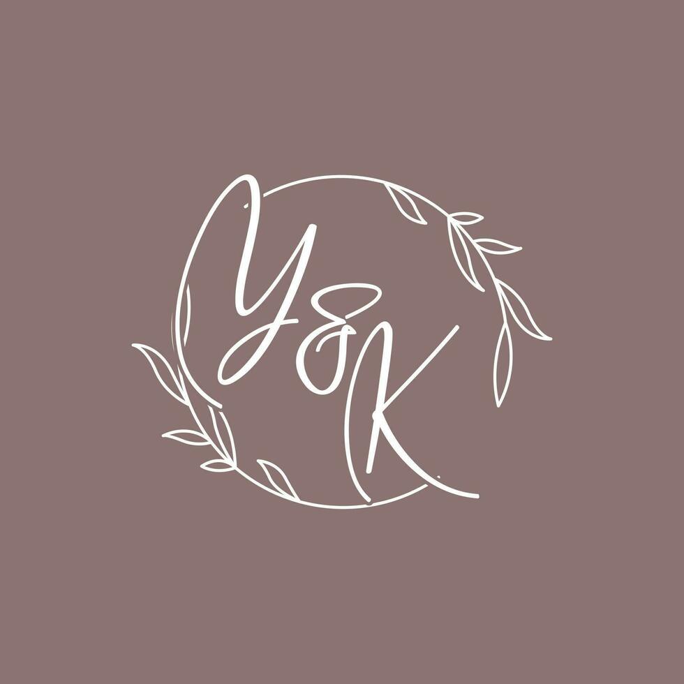 YK wedding initials monogram logo ideas vector