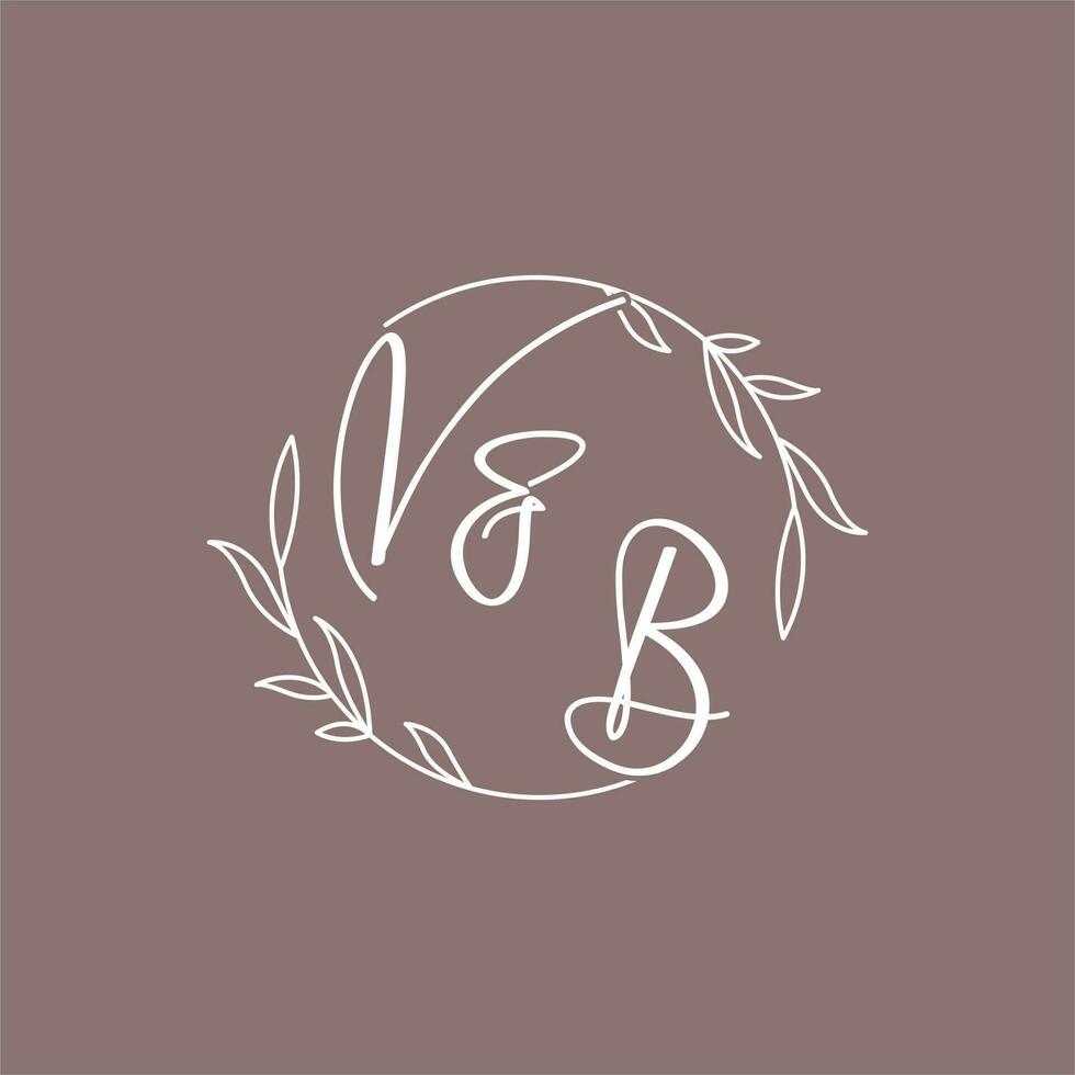 VB wedding initials monogram logo ideas vector