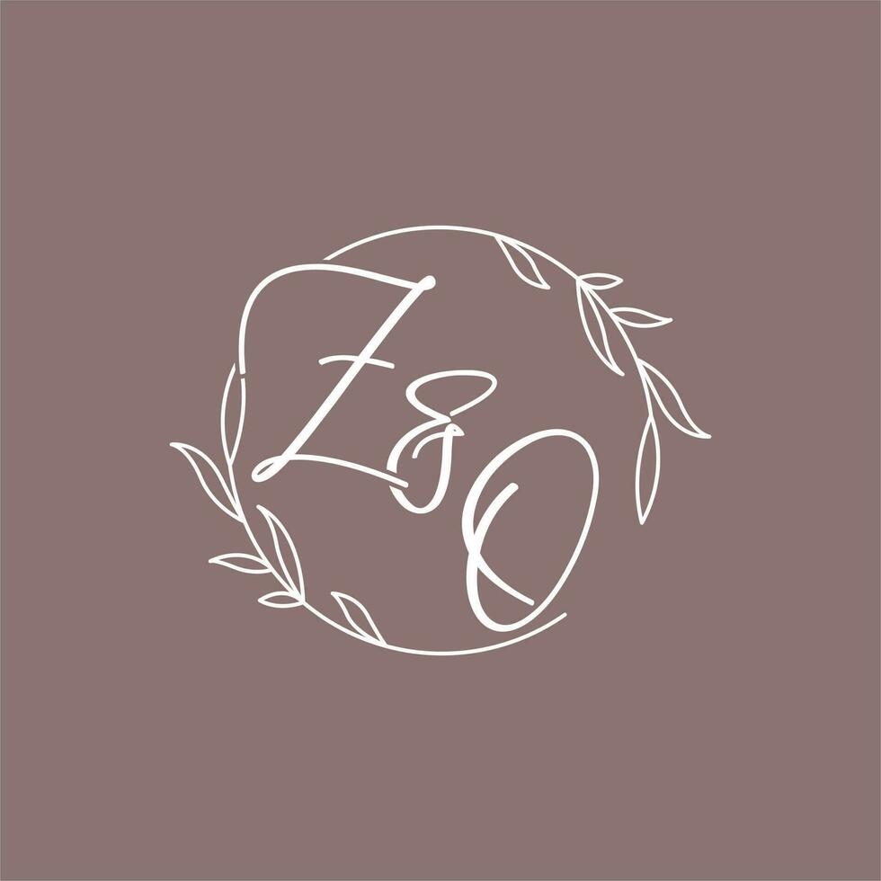 zo Boda iniciales monograma logo ideas vector