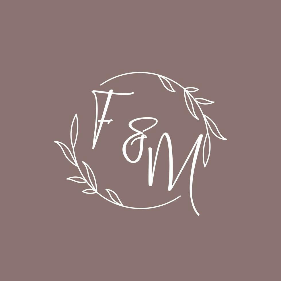 FM wedding initials monogram logo ideas vector