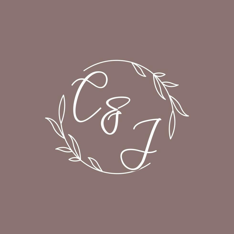 CJ wedding initials monogram logo ideas vector