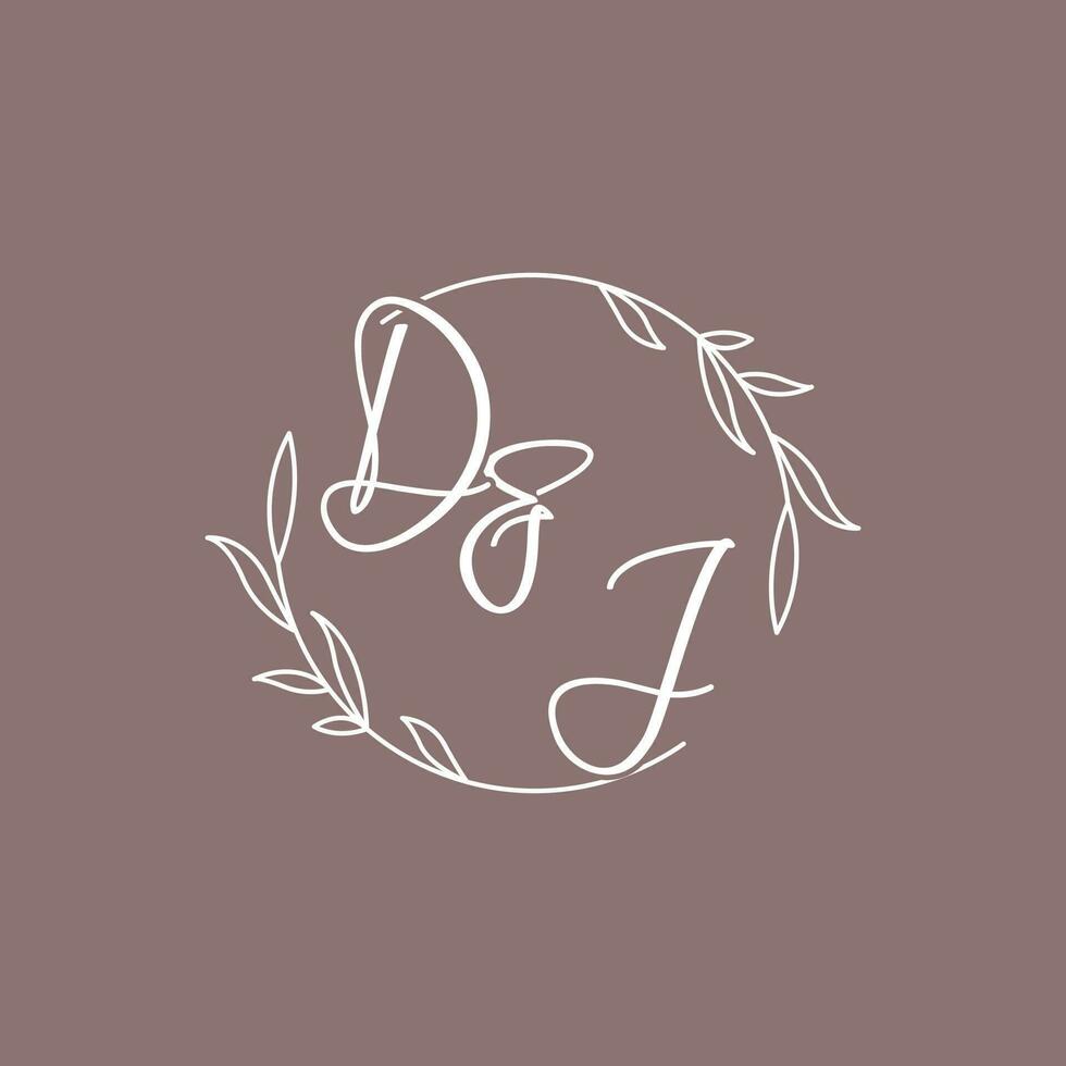 DJ Boda iniciales monograma logo ideas vector