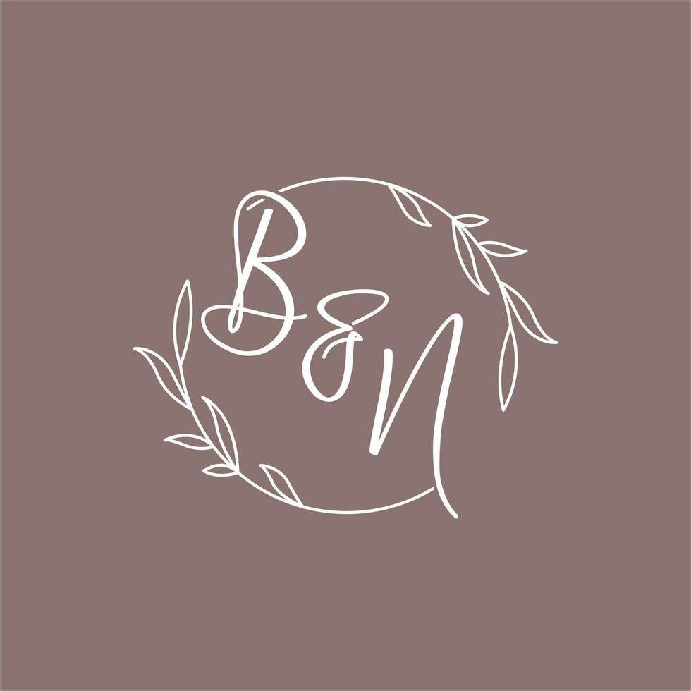 BN wedding initials monogram logo ideas vector