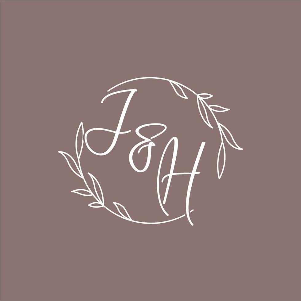 J h Boda iniciales monograma logo ideas vector