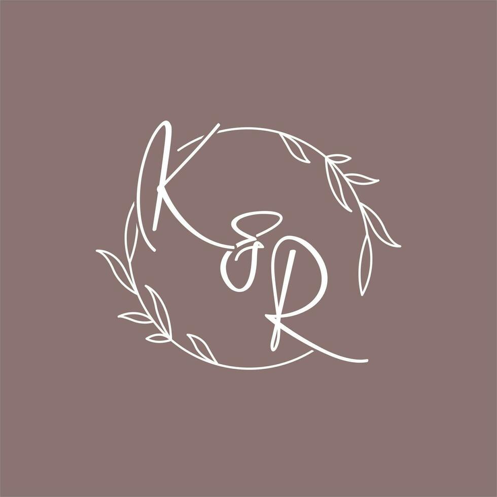 KR wedding initials monogram logo ideas vector