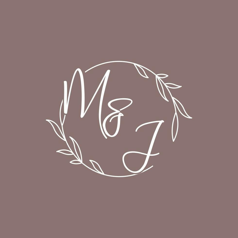 MJ wedding initials monogram logo ideas vector