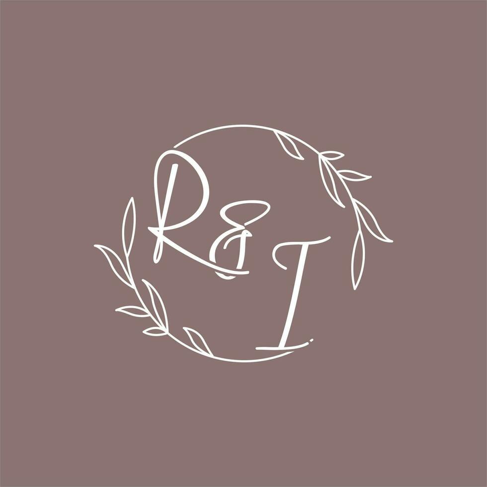 Rhode Island Boda iniciales monograma logo ideas vector